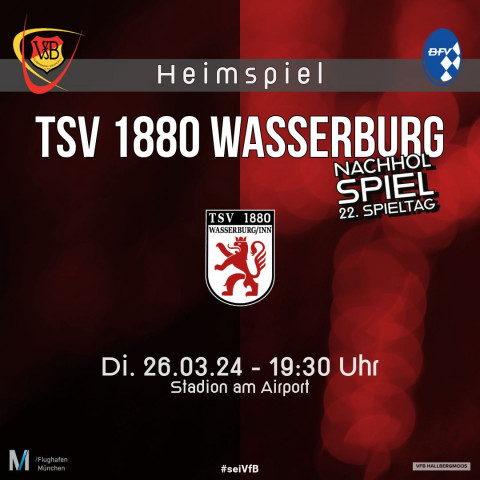 VfB empfängt Wasserburg zum Nachholspiel