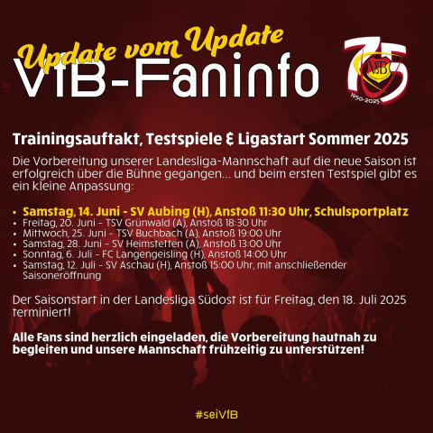 ACHTUNG: Spielverlegung! Erste spielt Samstag daheim .Schulsportplatz 11.30 Uhr