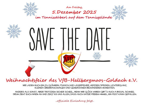 Weihnachtsfeier des VfB-Hallbergmoos , Termin  vormerken!