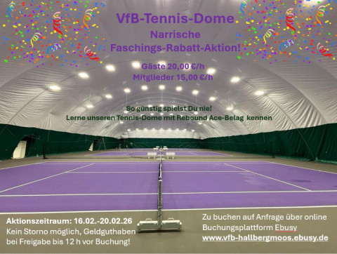 Närrische Faschings-Rabatt-Aktion der Tennisabteilung