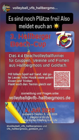 . Es gibt noch Plätze für den 3. Hallberger Beach-Cup
